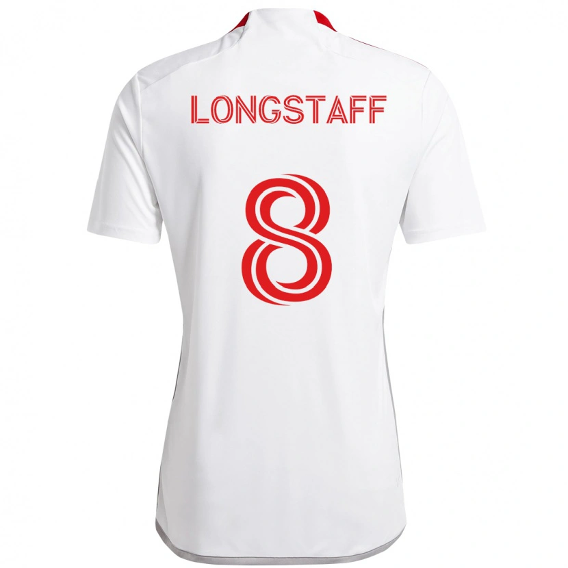Danxen Kinder Matty Longstaff #8 Weiß Rot Auswärtstrikot Trikot 2025/26 T-Shirt