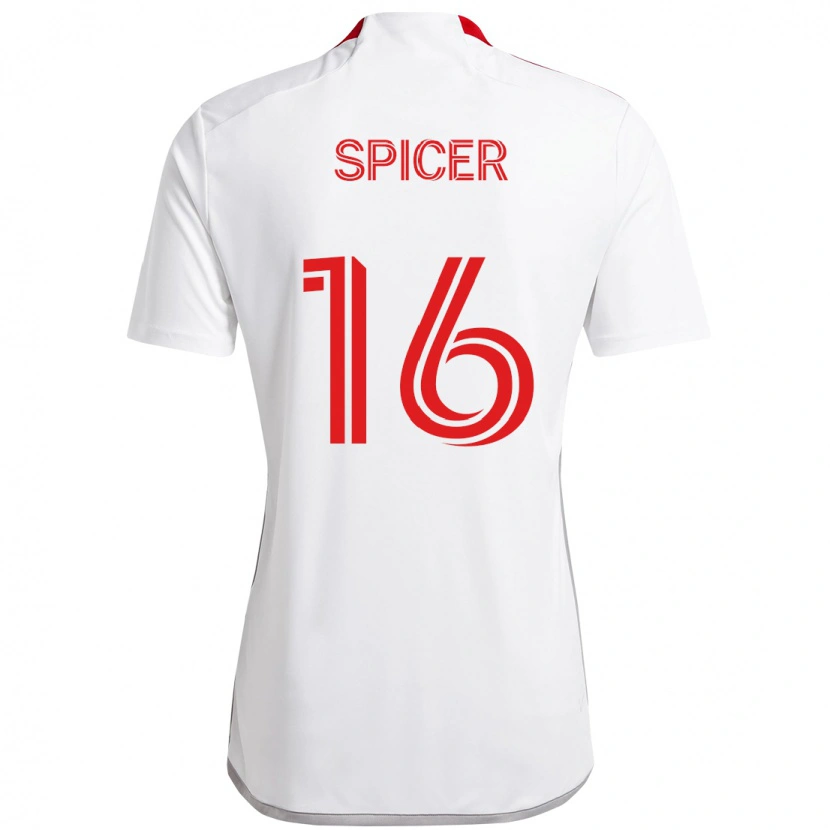 Danxen Kinder Tyrese Spicer #16 Weiß Rot Auswärtstrikot Trikot 2025/26 T-Shirt
