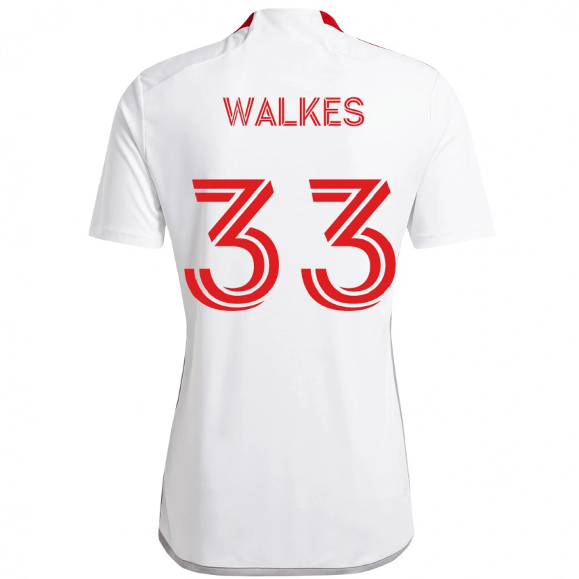Danxen Kinder Reshaun Walkes #33 Weiß Rot Auswärtstrikot Trikot 2025/26 T-Shirt