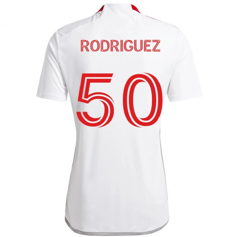 Danxen Kinder Abraham Rodriguez #50 Weiß Rot Auswärtstrikot Trikot 2025/26 T-Shirt