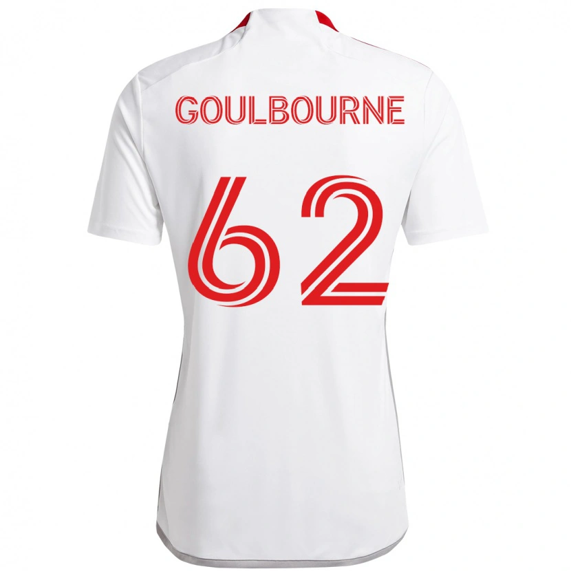 Danxen Kinder Rohan Goulbourne #62 Weiß Rot Auswärtstrikot Trikot 2025/26 T-Shirt