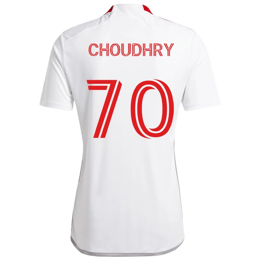 Danxen Kinder Benjamin Choudhry #70 Weiß Rot Auswärtstrikot Trikot 2025/26 T-Shirt