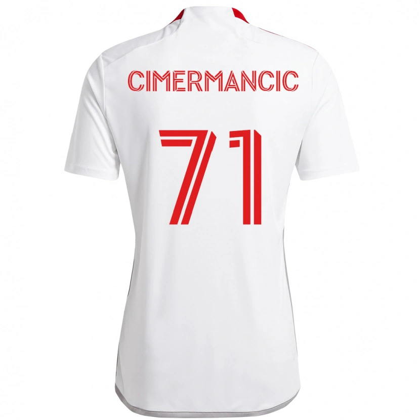 Danxen Kinder Markus Cimermancic #71 Weiß Rot Auswärtstrikot Trikot 2025/26 T-Shirt