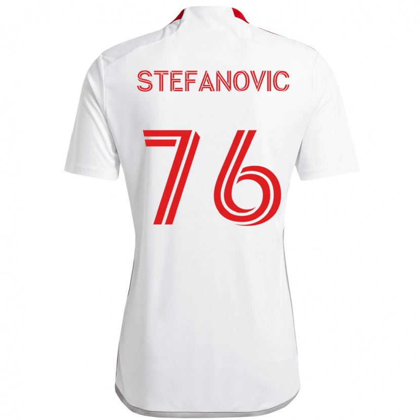 Danxen Kinder Lazar Stefanovic #76 Weiß Rot Auswärtstrikot Trikot 2025/26 T-Shirt