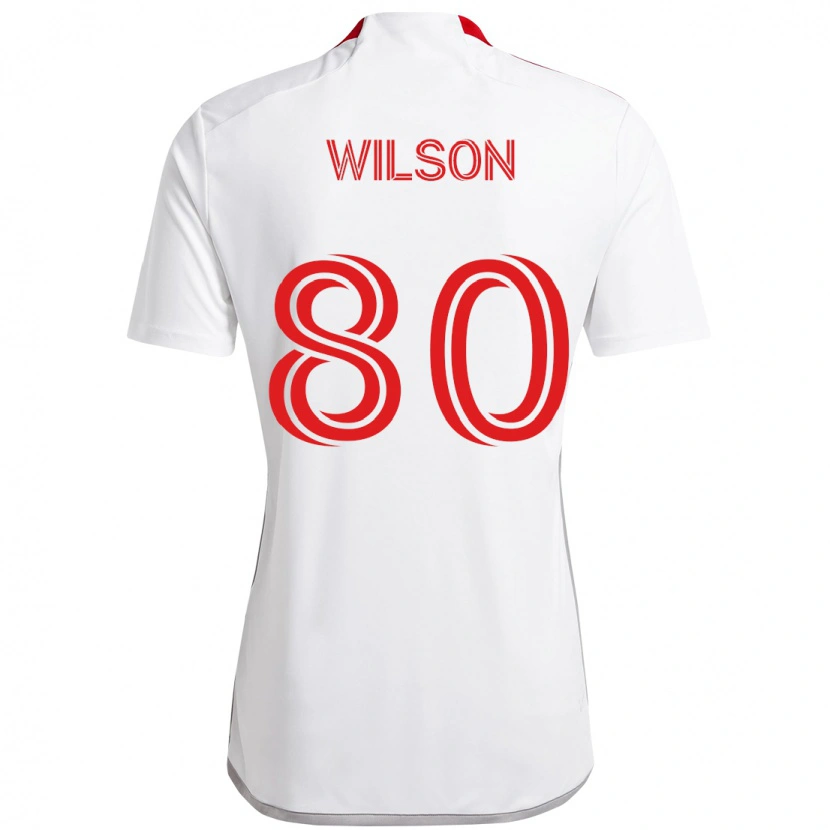 Danxen Kinder Shafique Wilson #80 Weiß Rot Auswärtstrikot Trikot 2025/26 T-Shirt