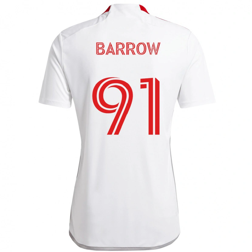 Danxen Kinder Dékwon Barrow #91 Weiß Rot Auswärtstrikot Trikot 2025/26 T-Shirt