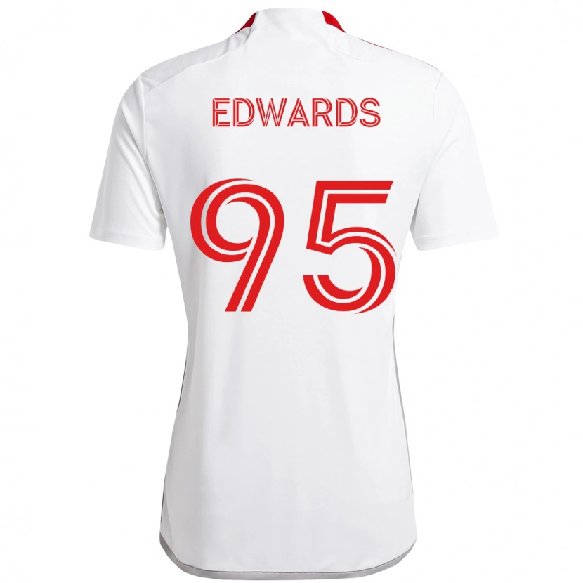 Danxen Kinder Nathaniel Edwards #95 Weiß Rot Auswärtstrikot Trikot 2025/26 T-Shirt