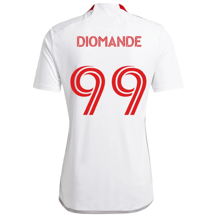 Danxen Kinder Adama Diomande #99 Weiß Rot Auswärtstrikot Trikot 2025/26 T-Shirt