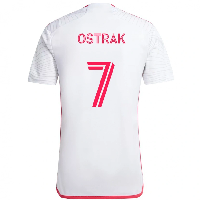 Danxen Kinder Tomas Ostrak #7 Weiß Magenta Auswärtstrikot Trikot 2025/26 T-Shirt