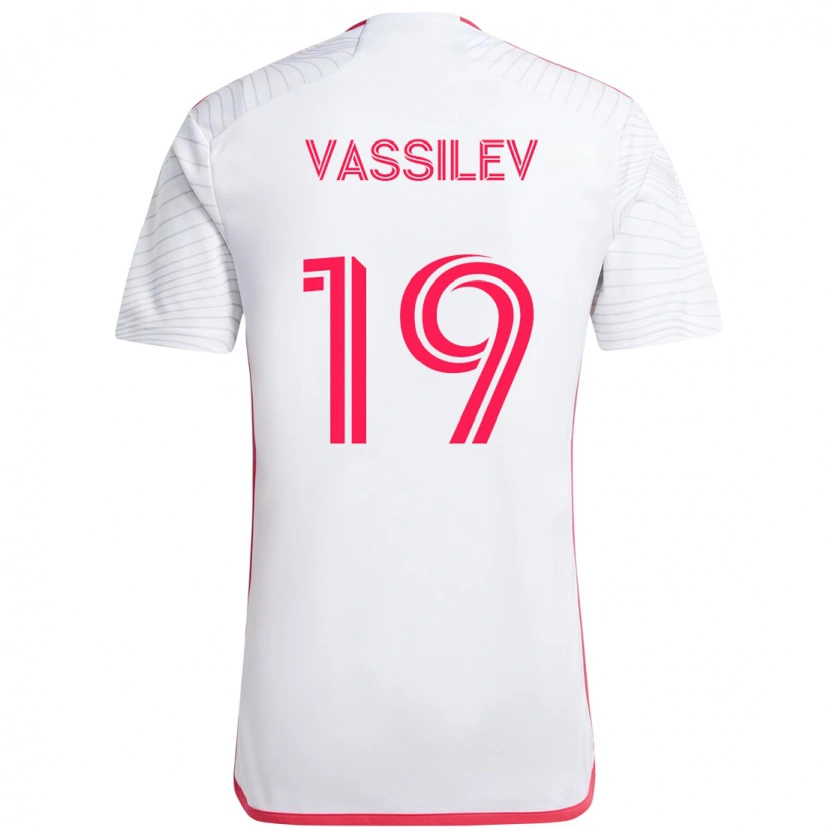 Danxen Kinder Indiana Vassilev #19 Weiß Magenta Auswärtstrikot Trikot 2025/26 T-Shirt