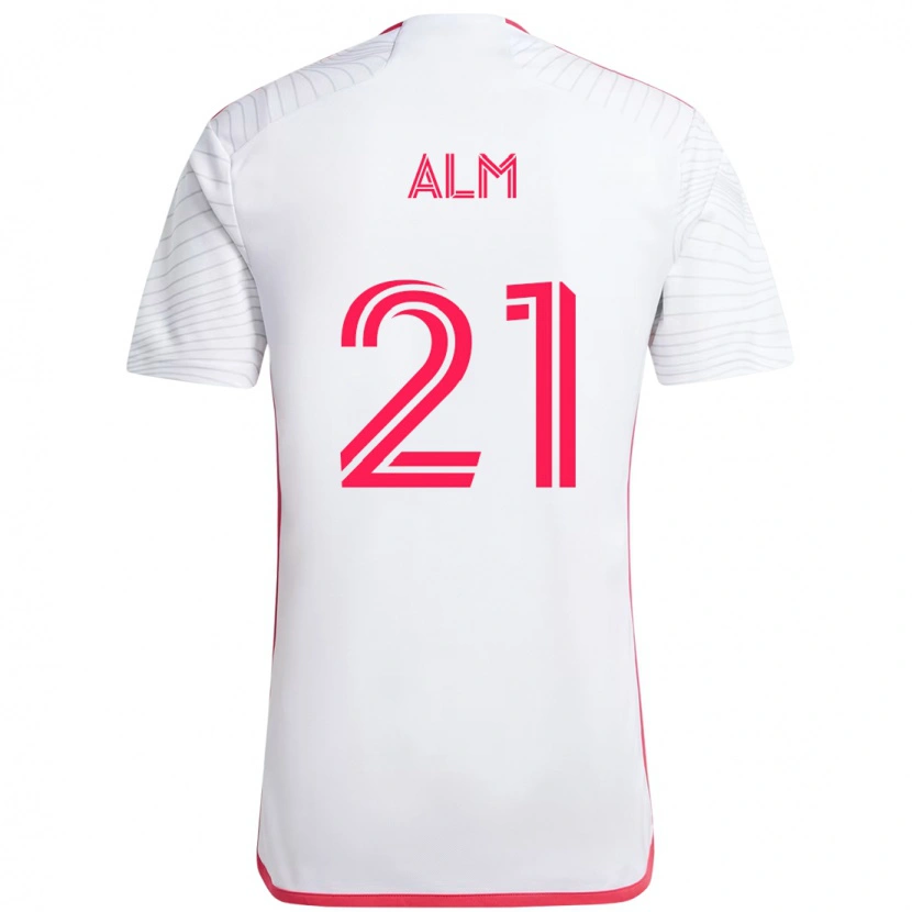 Danxen Kinder Rasmus Alm #21 Weiß Magenta Auswärtstrikot Trikot 2025/26 T-Shirt