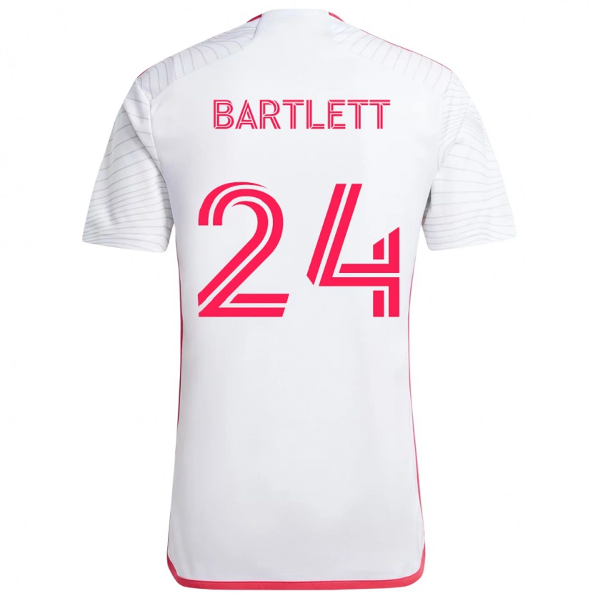 Danxen Kinder Lucas Bartlett #24 Weiß Magenta Auswärtstrikot Trikot 2025/26 T-Shirt