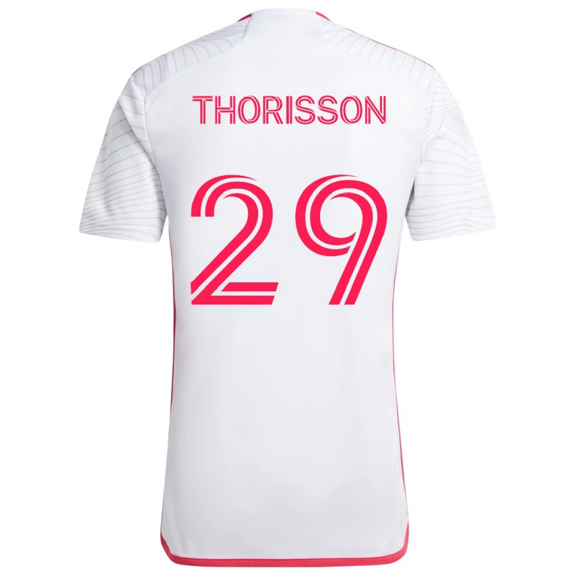 Danxen Kinder Nökkvi Thórisson #29 Weiß Magenta Auswärtstrikot Trikot 2025/26 T-Shirt