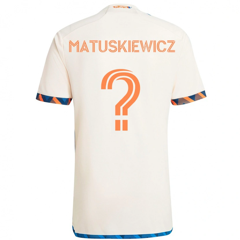 Danxen Kinder Lincoln Matuskiewicz #0 Weiß Blau Orange Auswärtstrikot Trikot 2025/26 T-Shirt