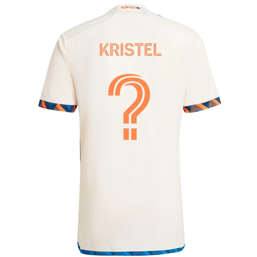 Danxen Kinder Brandon Kristel #0 Weiß Blau Orange Auswärtstrikot Trikot 2025/26 T-Shirt