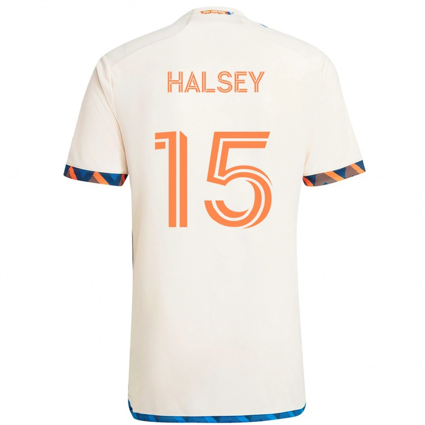 Danxen Kinder Bret Halsey #15 Weiß Blau Orange Auswärtstrikot Trikot 2025/26 T-Shirt