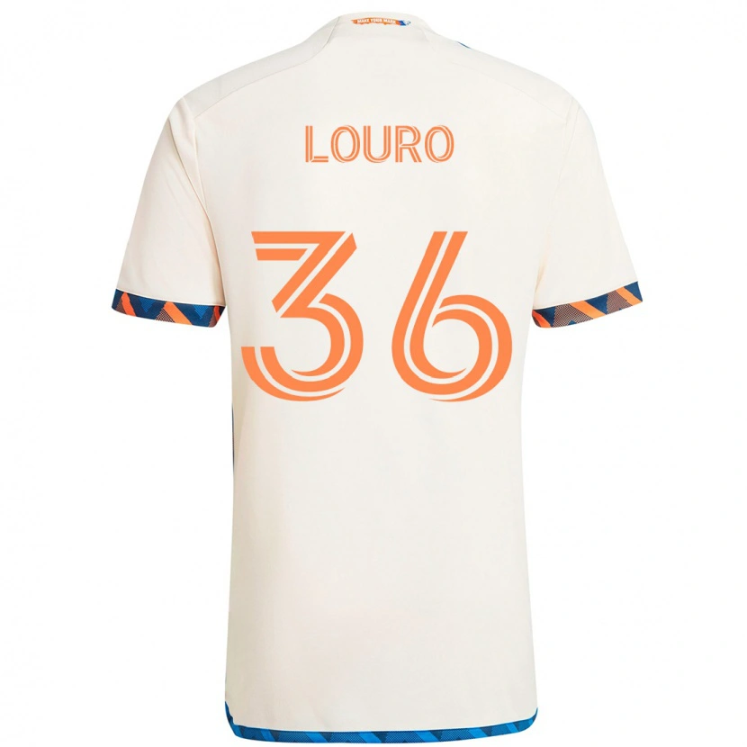 Danxen Kinder Evan Louro #36 Weiß Blau Orange Auswärtstrikot Trikot 2025/26 T-Shirt