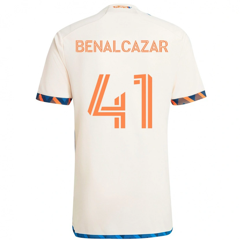 Danxen Kinder Nico Benalcázar #41 Weiß Blau Orange Auswärtstrikot Trikot 2025/26 T-Shirt