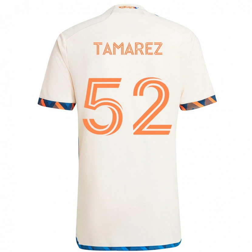 Danxen Kinder Lucas Tamarez #52 Weiß Blau Orange Auswärtstrikot Trikot 2025/26 T-Shirt
