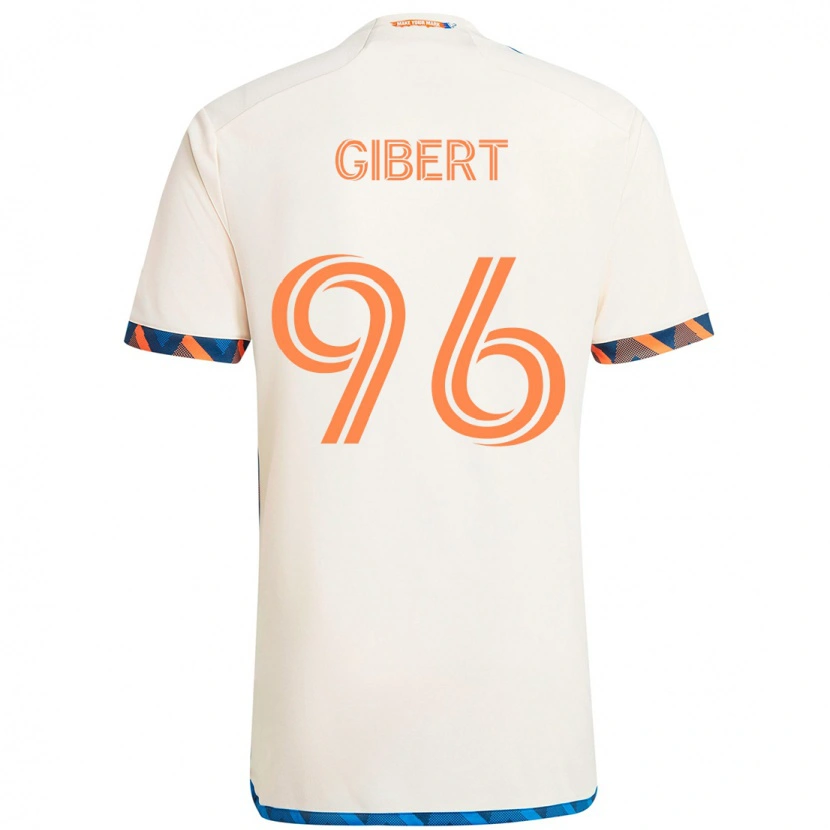 Danxen Kinder Gaël Gibert #96 Weiß Blau Orange Auswärtstrikot Trikot 2025/26 T-Shirt