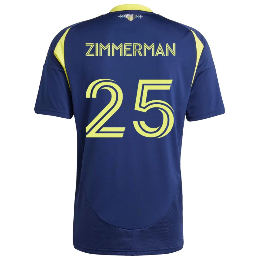 Danxen Kinder Walker Zimmerman #25 Marineblau Gelb Auswärtstrikot Trikot 2025/26 T-Shirt