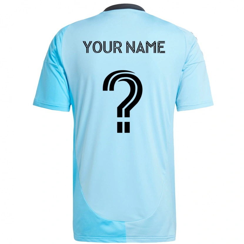 Danxen Kinder Ihren Namen #0 Himmelblau Auswärtstrikot Trikot 2025/26 T-Shirt