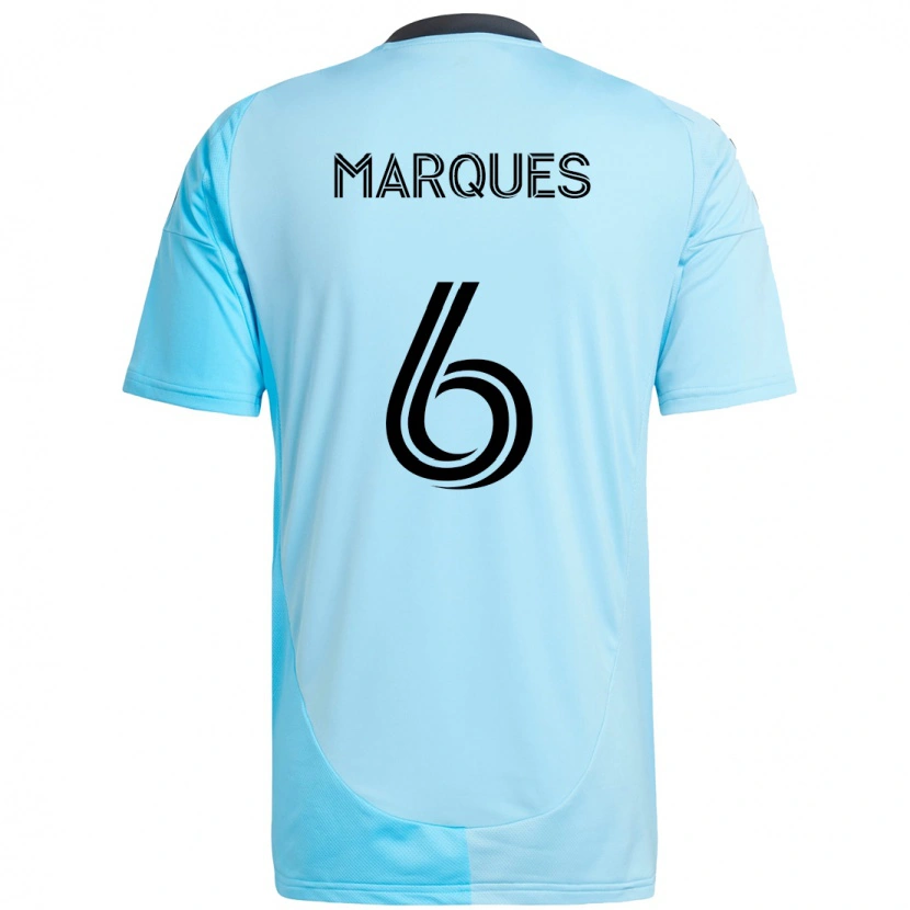 Danxen Kinder Mikael Marqués #6 Himmelblau Auswärtstrikot Trikot 2025/26 T-Shirt