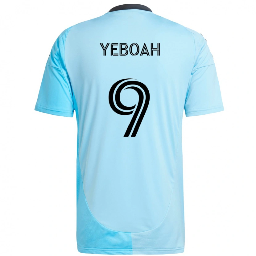 Danxen Kinder Kelvin Yeboah #9 Himmelblau Auswärtstrikot Trikot 2025/26 T-Shirt