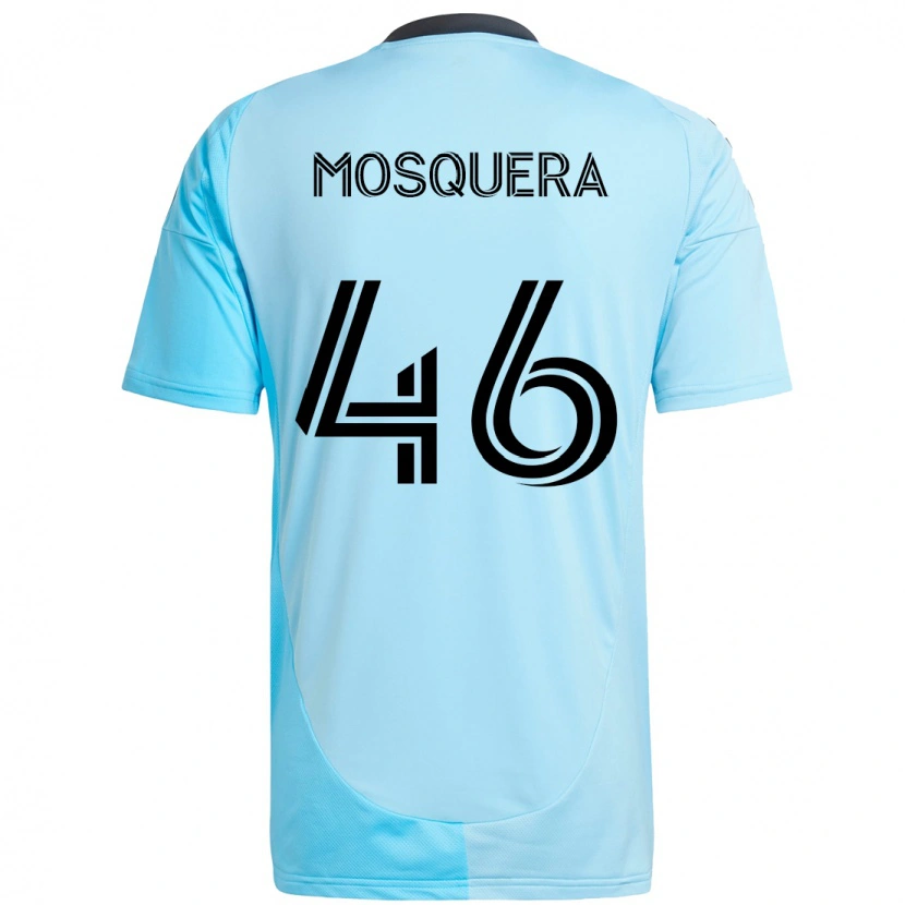 Danxen Kinder Juan Camilo Mosquera #46 Himmelblau Auswärtstrikot Trikot 2025/26 T-Shirt