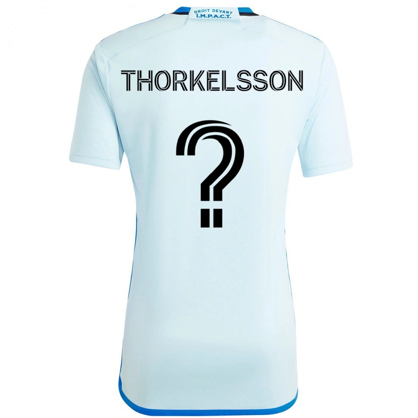 Danxen Kinder Róbert Orri Thorkelsson #0 Himmelblau Dunkelblau Auswärtstrikot Trikot 2025/26 T-Shirt