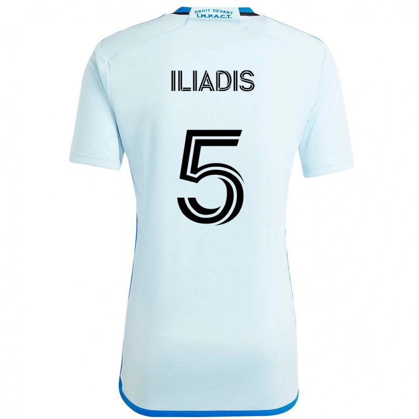 Danxen Kinder Ilias Iliadis #5 Himmelblau Dunkelblau Auswärtstrikot Trikot 2025/26 T-Shirt