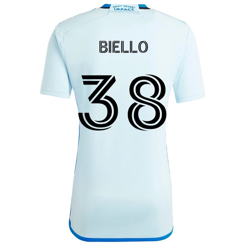Danxen Kinder Alessandro Biello #38 Himmelblau Dunkelblau Auswärtstrikot Trikot 2025/26 T-Shirt