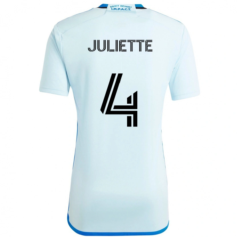 Danxen Kinder Perreault Juliette #4 Himmelblau Dunkelblau Auswärtstrikot Trikot 2025/26 T-Shirt