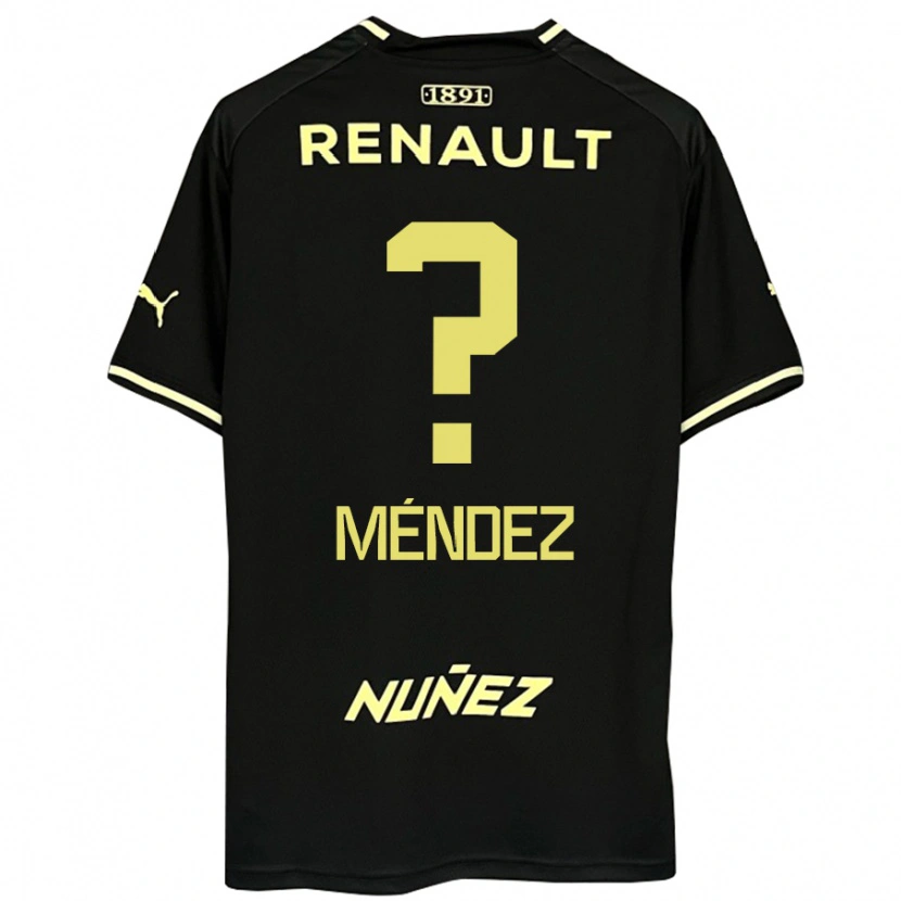 Danxen Kinder Diego Méndez #0 Schwarz Gelb Auswärtstrikot Trikot 2025/26 T-Shirt