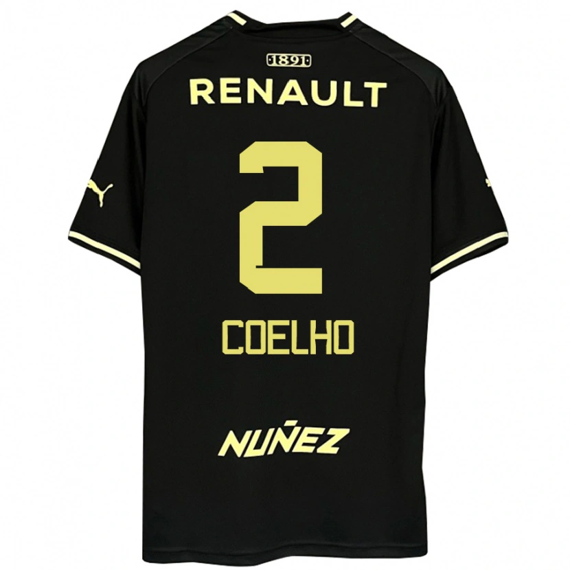 Danxen Kinder Léo Coelho #2 Schwarz Gelb Auswärtstrikot Trikot 2025/26 T-Shirt
