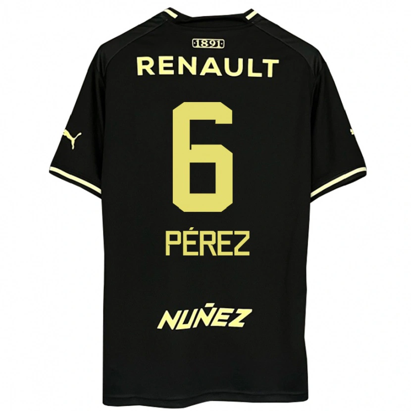 Danxen Kinder Rodrigo Pérez #6 Schwarz Gelb Auswärtstrikot Trikot 2025/26 T-Shirt