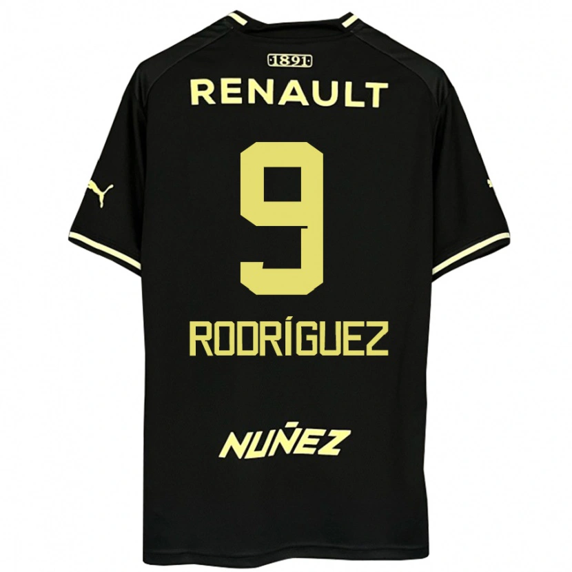 Danxen Kinder Agustín Rodríguez #9 Schwarz Gelb Auswärtstrikot Trikot 2025/26 T-Shirt