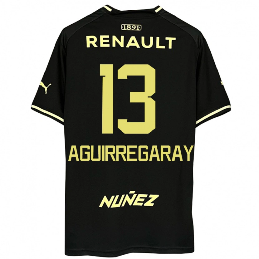Danxen Kinder Matías Aguirregaray #13 Schwarz Gelb Auswärtstrikot Trikot 2025/26 T-Shirt