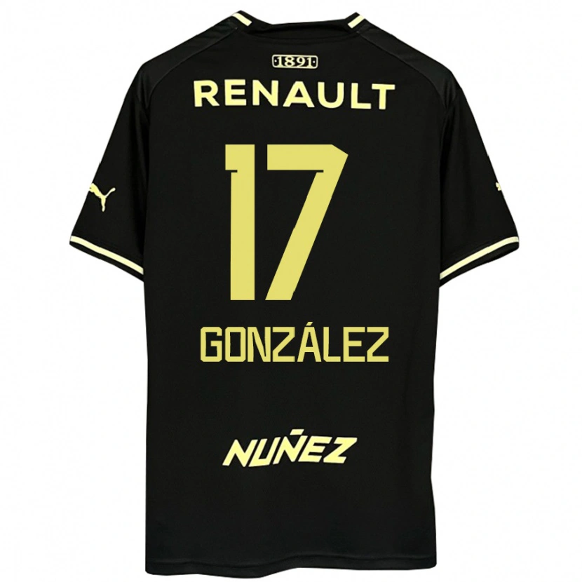 Danxen Kinder Luciano González #17 Schwarz Gelb Auswärtstrikot Trikot 2025/26 T-Shirt