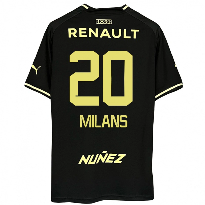 Danxen Kinder Pedro Milans #20 Schwarz Gelb Auswärtstrikot Trikot 2025/26 T-Shirt