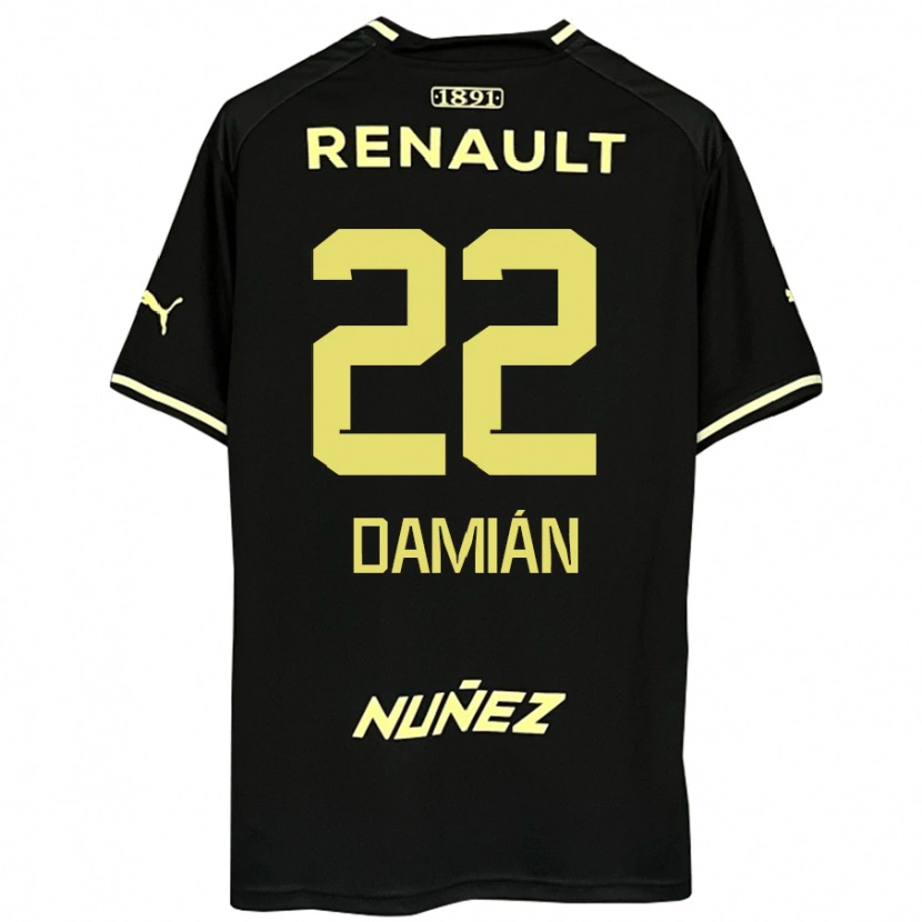 Danxen Kinder Damián Suárez #22 Schwarz Gelb Auswärtstrikot Trikot 2025/26 T-Shirt