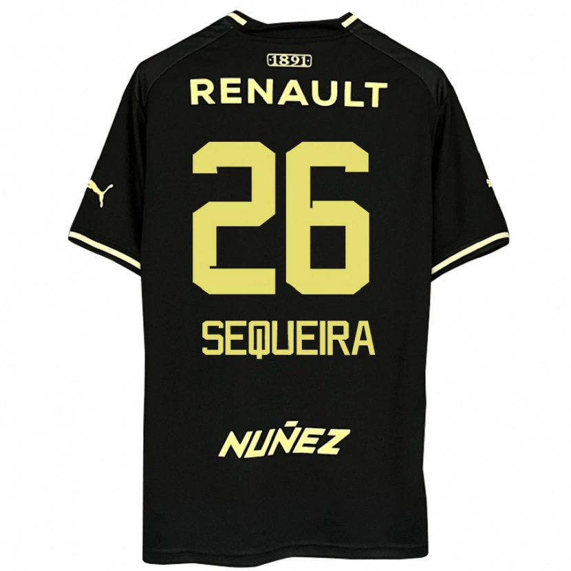 Danxen Kinder Leonardo Sequeira #26 Schwarz Gelb Auswärtstrikot Trikot 2025/26 T-Shirt
