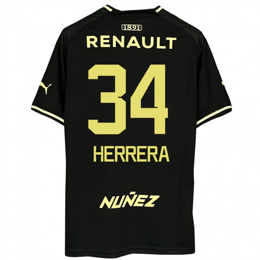 Danxen Kinder Nahuel Herrera #34 Schwarz Gelb Auswärtstrikot Trikot 2025/26 T-Shirt