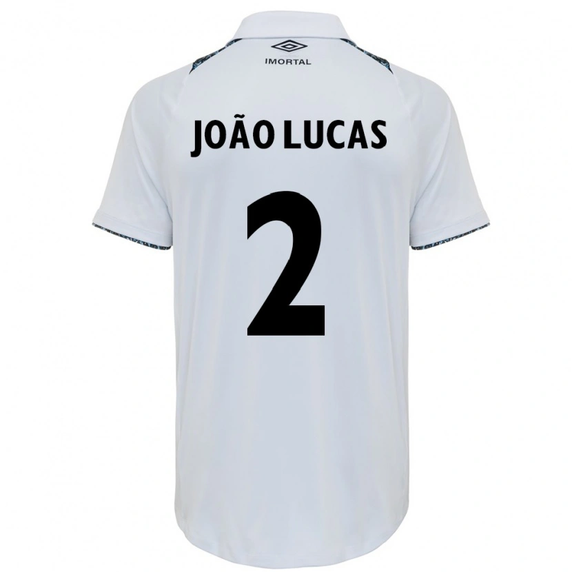 Danxen Kinder João Lucas #2 Weiß Blau Auswärtstrikot Trikot 2025/26 T-Shirt