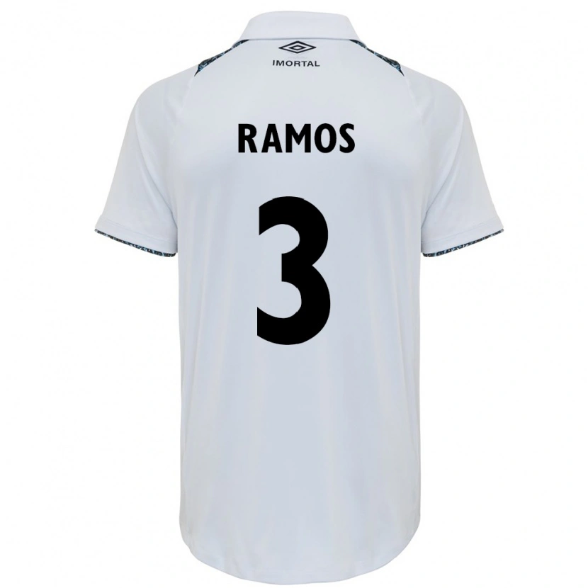 Danxen Kinder João Ramos #3 Weiß Blau Auswärtstrikot Trikot 2025/26 T-Shirt