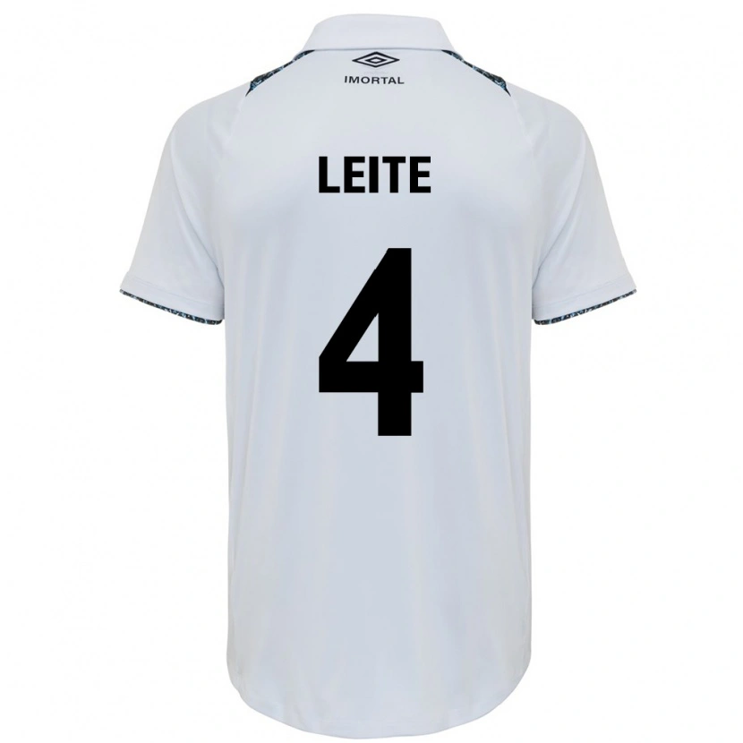Danxen Kinder Paulo Henrique Leite #4 Weiß Blau Auswärtstrikot Trikot 2025/26 T-Shirt