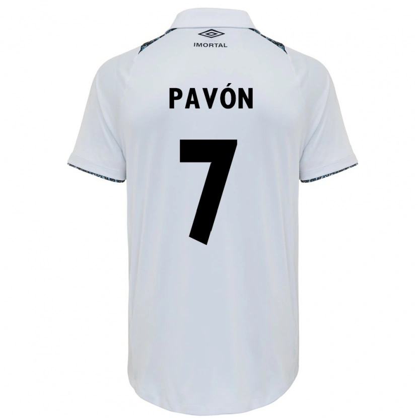 Danxen Kinder Cristian Pavón #7 Weiß Blau Auswärtstrikot Trikot 2025/26 T-Shirt