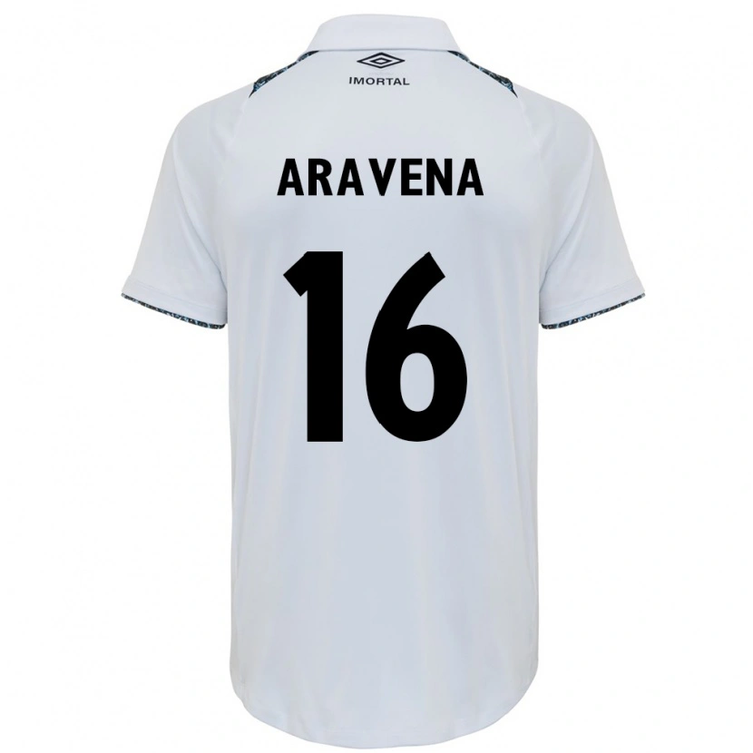 Danxen Kinder Alexander Aravena #16 Weiß Blau Auswärtstrikot Trikot 2025/26 T-Shirt