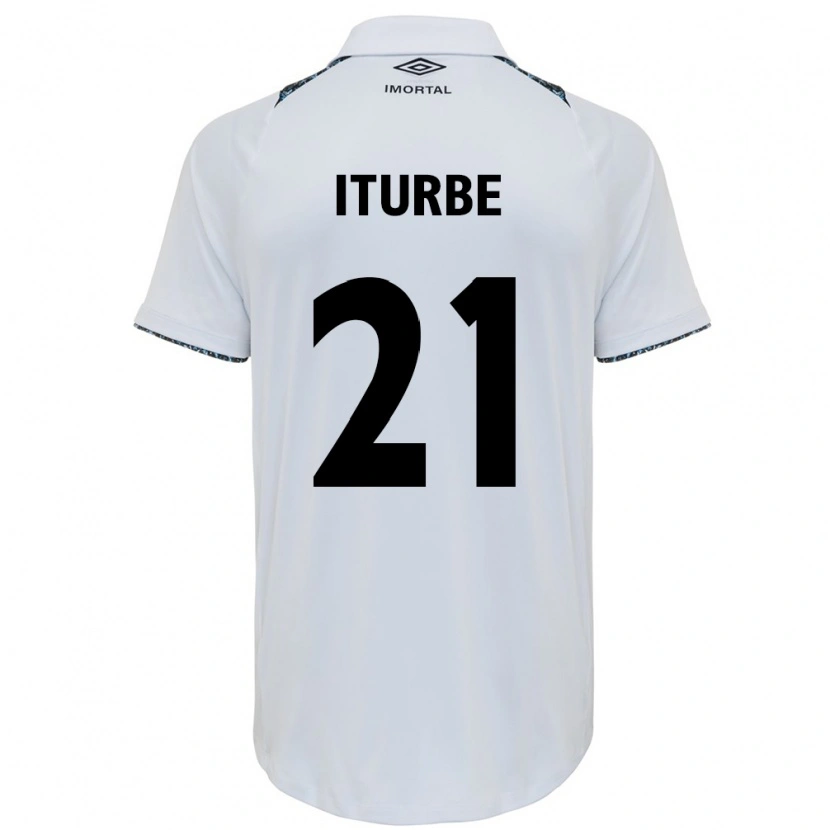Danxen Kinder Juan Iturbe #21 Weiß Blau Auswärtstrikot Trikot 2025/26 T-Shirt