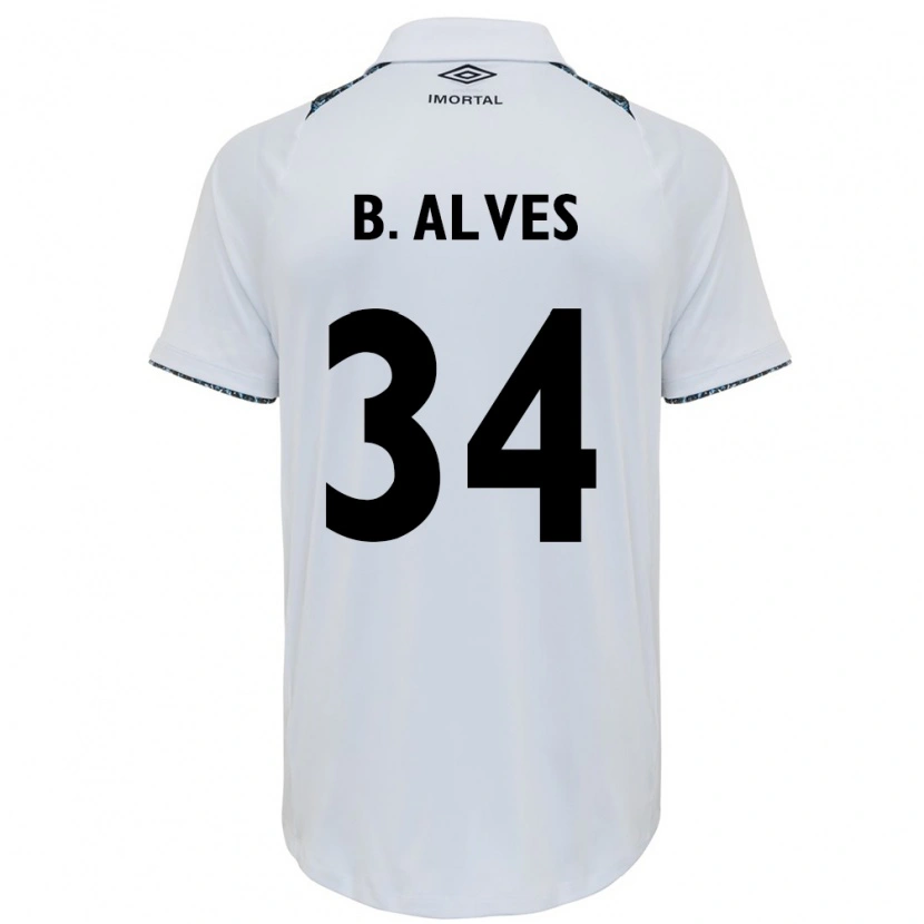 Danxen Kinder Bruno Alves #34 Weiß Blau Auswärtstrikot Trikot 2025/26 T-Shirt